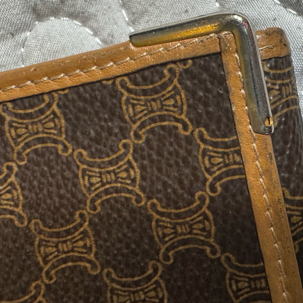 Celine Large Macadam Brown/Tan Envelope Leather Continental Wallet - Picture 8 of 16